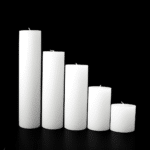 Golden Glow White Pillar Candles