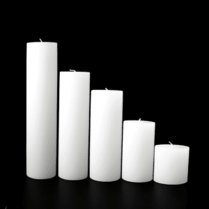 Golden Glow White Pillar Candles
